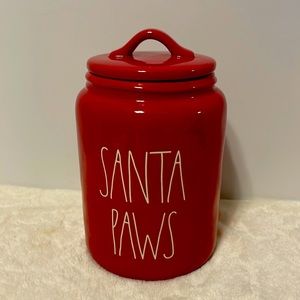 New Rae Dunn By Magenta SANTA PAWS Canister/ Cookie jar